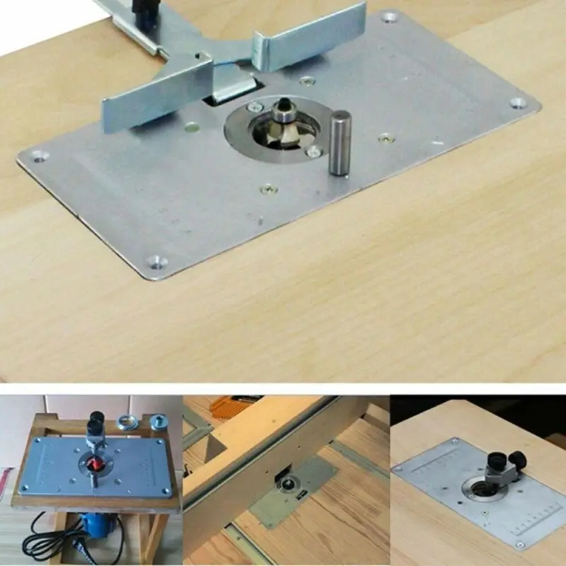 

Engraving Woodworking Plate 4 Rings Screws Table Insert Aluminum alloy Tools Benches Trimmer Practical Durable