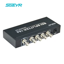 SGEYR 3G SDI 1×4 Splitter with 3.5mm SDI Distributor Amplifier 3G HD SDI Converter 1 input to 4 output SDI Adapter for Camcorder