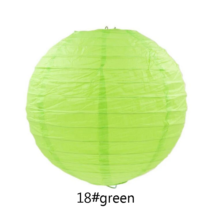 18 green Праздничные принадлежности Mulit Цвет 8 дюймов 20 см Круглый Китайский бумажный фонарь для дня рождения Свадебная вечеринка Декор подарок ремесло DIY Вечерние - Цвет: 18 green