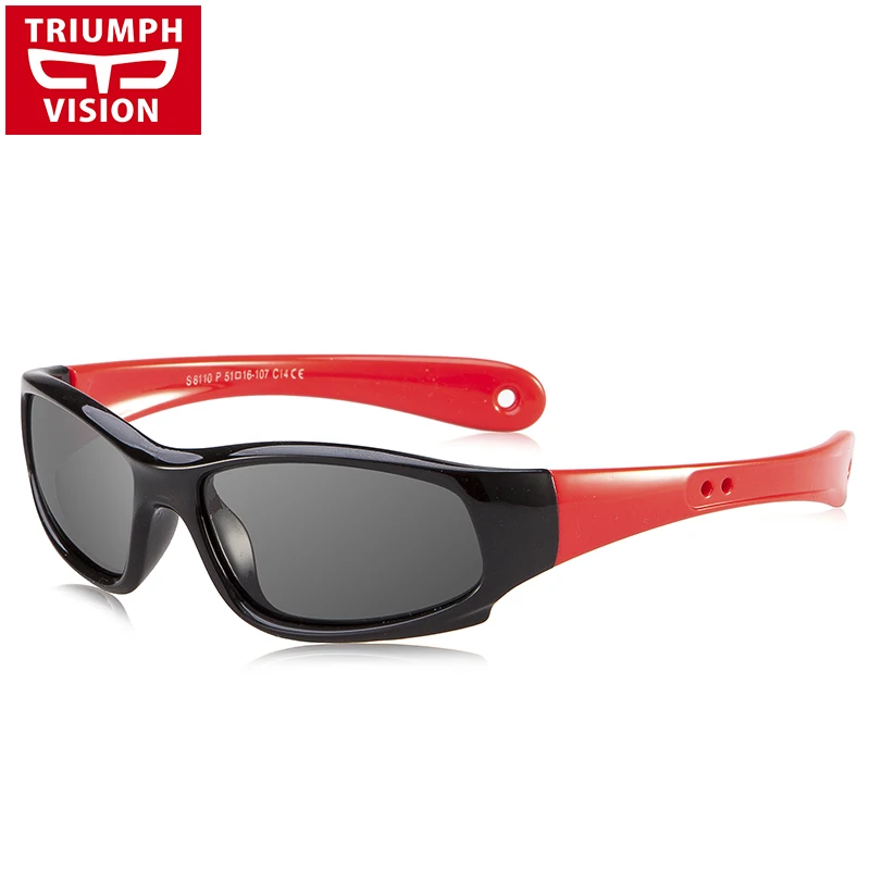 Детские солнцезащитные очки TRIUMPH VISION высокого качества, гибкий материал, Детские солнечные очки, милые маленькие размеры для мальчиков и девочек - Цвет линз: 004
