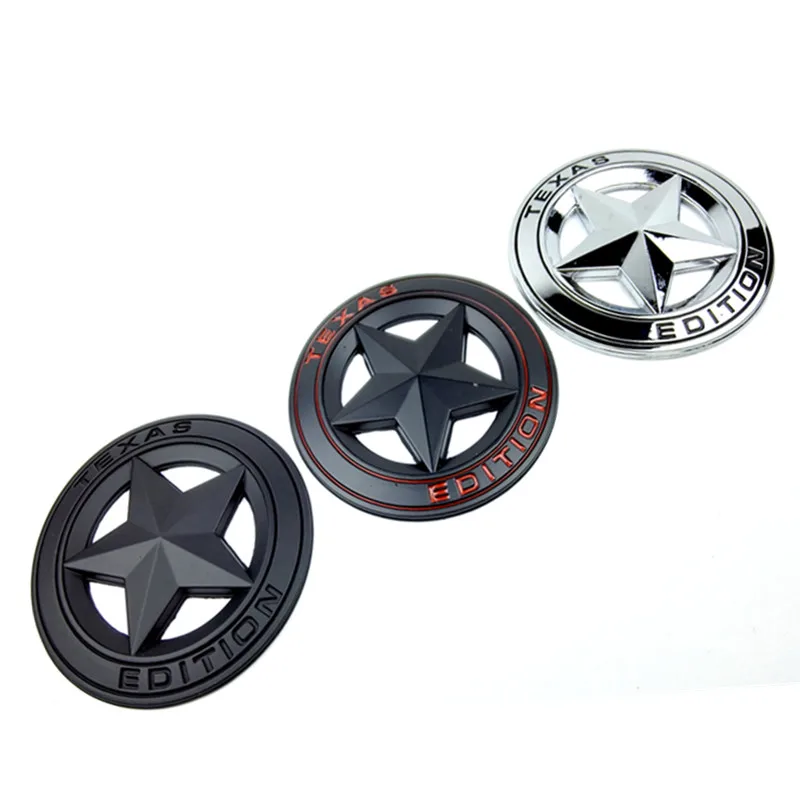 

Metal 3D Car Sticker -Texas Edition Star Badge- Die Cut Sticker for Ford Fiesta Focus Escort Mondeo Exploror Mustang 7.2cm