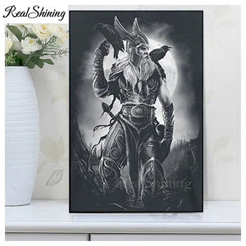

Large new diamond Painting Old man and the crow full square round drill Pattern mosaic wall crystal diamond embroidery FS6136