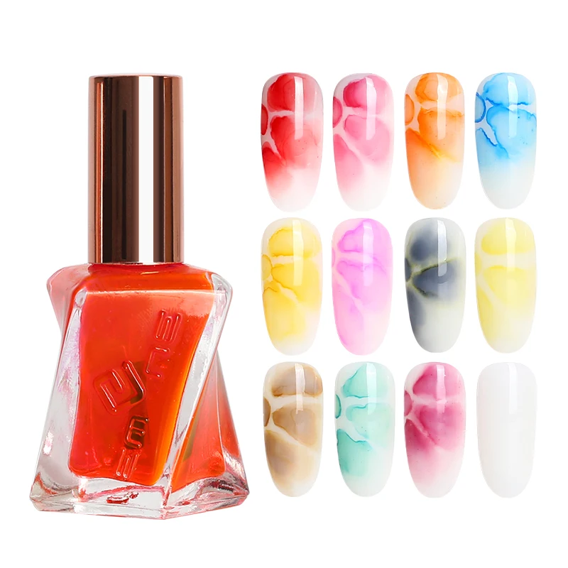 

15ml Watercolor Ink Nail Polish Blooming Gel Smoke Effect Magic Smudge Bubble DIY Varnish Manicure Decoration Nail Salon Set