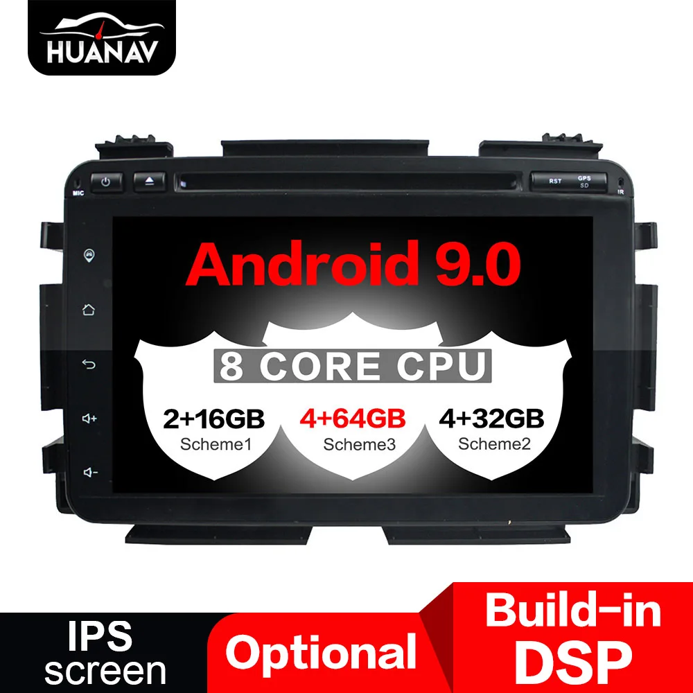 Dsp Android 9.0 Car Dvd Player Di Navigazione Gps Per Honda Vezel 2015 + Auto Multimediale Radio Stereo Testa Uint Nastro Recorder Max 64G