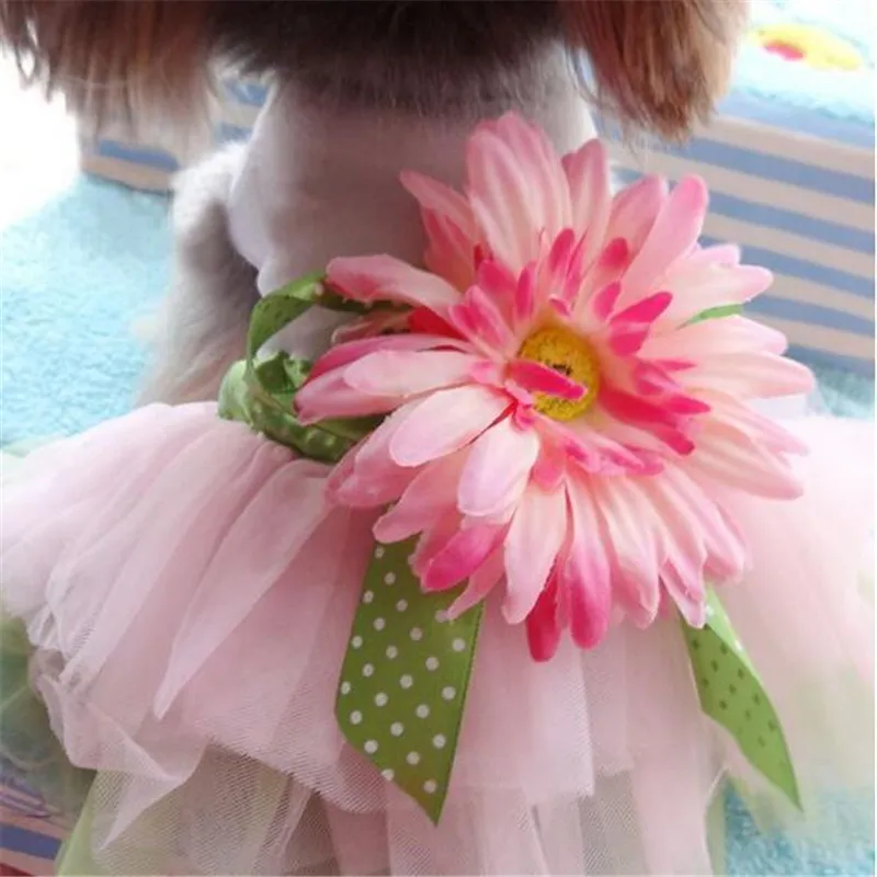 

Cute Pet Dog Dress Floral Cat Costume Summer Puppy Skirt Small Dog Clothes Princess Dresses Clothing For Yorkshire Terrier Teddy