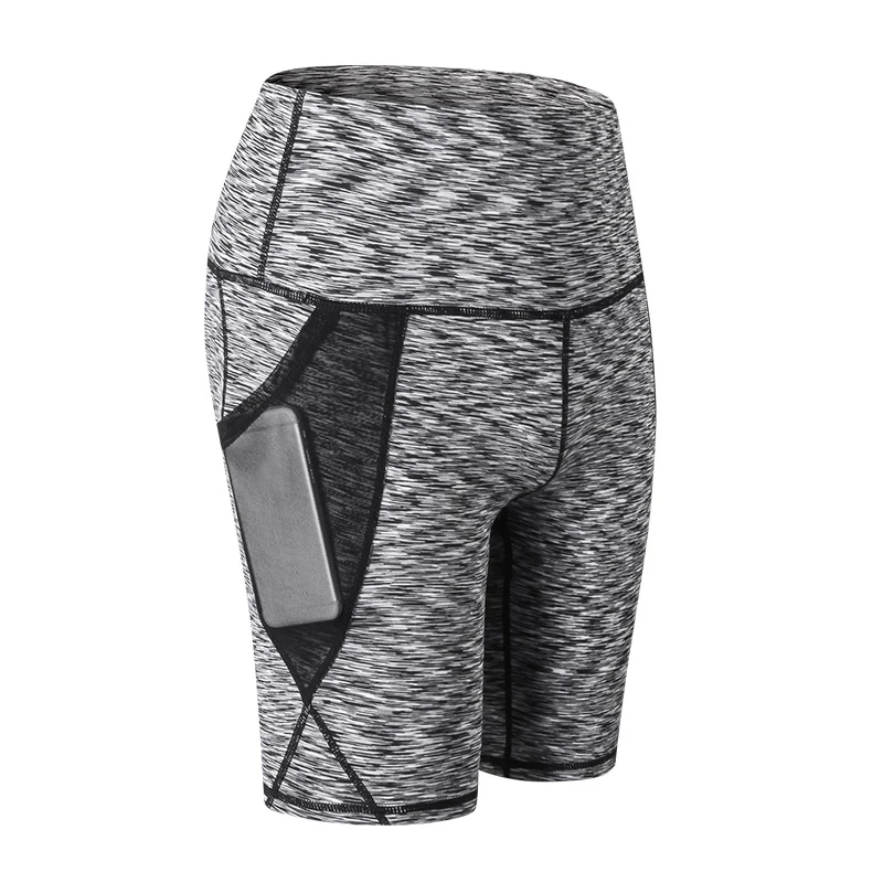 

New Net Pockets Design Yoga Shorts Women Compression Quick Dry Gym Shorts Workout Fitness Black Running Athletic Sport Shorts