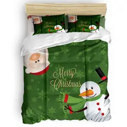 Счастливого Рождества снеговик милый 4 шт набор из стеганого одеяла и покрывала в канун всех дней Святого Валентина 4 предмет комплекты