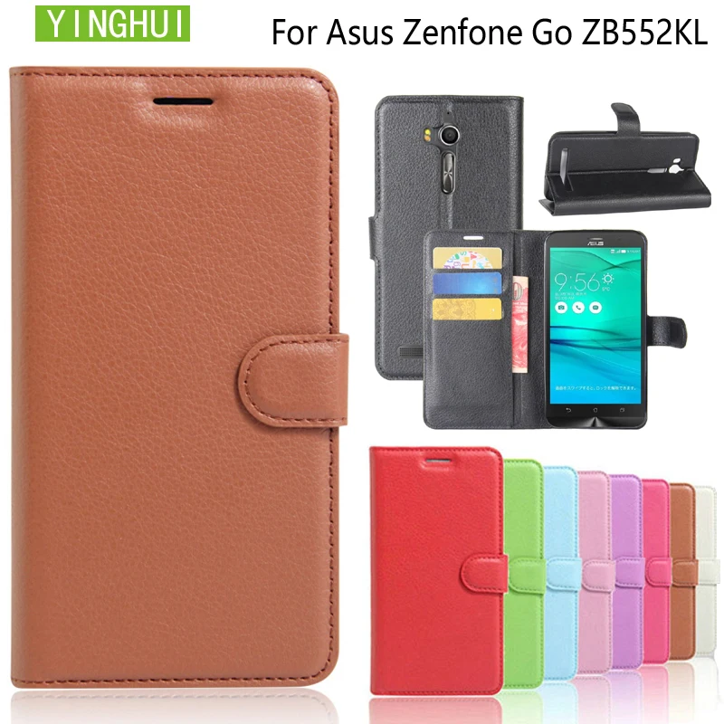 

YINGHUI Wallet Cover For Asus Zenfone GO ZB552KL 5.5" Case Silicone Leather Phone Case For Asus Zenfone GO ZB552KL