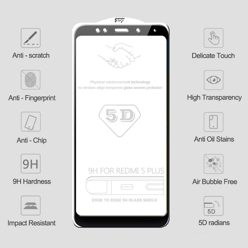 5D закаленное стекло для Xiaomi Redmi Note 7 6 Pro 5 4X защита экрана на стекло для Xiaomi Redmi Note 6 7 Pro 5 Plus 4X 6A стекло