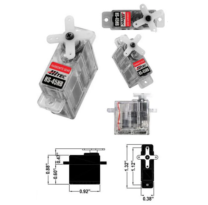 

HITEC HS-45HB Micro simulation carbon fiber steering gear Servo Mini Servo with Karbonite Gear for DLG RC Helicopter