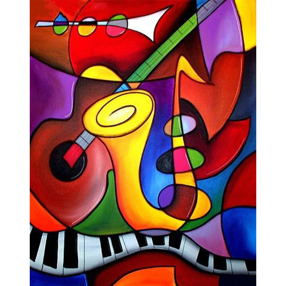 

Diy Diamond Painting Cross Stitch Crystal Piano symbol 5D Diamond Mosaic Full Round Diamond Embroidery Decoration Gifts AA549