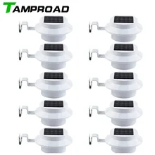 TAMPROAD 10 шт. Солнечная лампа с питанием от наружного порог, Двор Настенный светодиодный светильник желоба забор задний двор светильник ing кронштейн белый/теплый белый