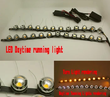 

Free Shipping K5 LED Daytime Running Light Universal Type Soft Flexible DRL Strip with Turning Light Dual Colors White Yellow