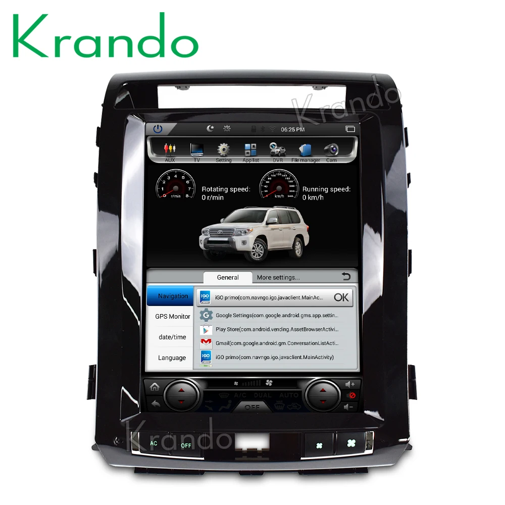 Discount Krando Android 8.1 12.1" Tesla Vertical screen car navigation radio gps for Toyota Land Cruiser 200 2008-2015 multimedia system 4