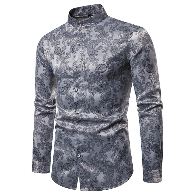 Paisley Printed Satin Party Men's Shirt