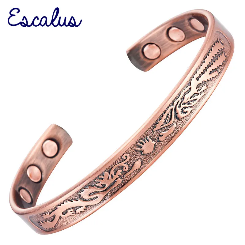

Escalus Men's Vintage Health Pure Copper Plating Magnetic Bangle For Women Powerful Bangles Fashion Charm Bracelet Wristband