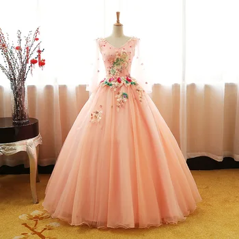 

Bridal Lace Applique Formal Party Gown Vestidos De 15 Anos Cut-out Back Sexy Quinceanera Dress Performance Host Dress