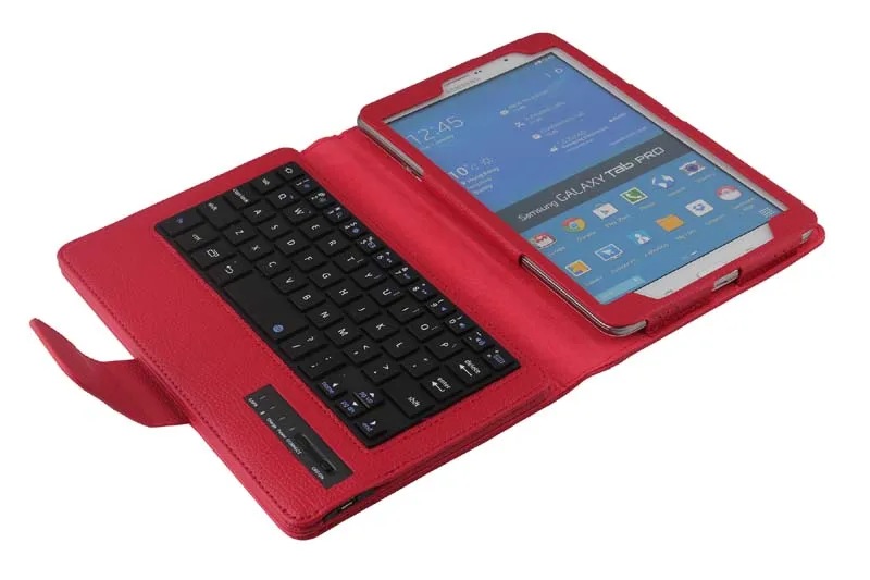 

Removable Wireless Bluetooth Russian/Hebrew/Spanish Keyboard Stand PU Leather Case For Samsung Galaxy Tab Pro 8.4 T320 T321 T325
