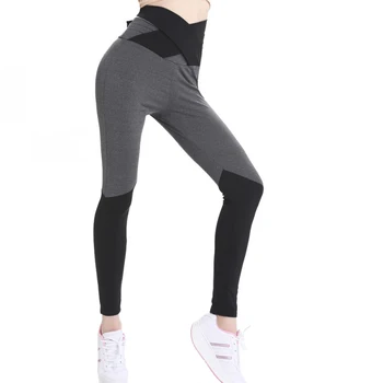 

2018 Fashion Black Gray Patchwork Women Leggings Harajuku Athleisure Fitness Clothing Elastic Sporting Leggings Women Pants