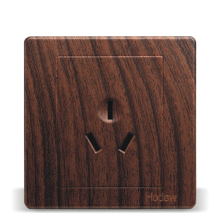 

Wall Switch Socket Type 86 Wood Grain Color Air-Conditioning Special Water Heater Socket 3 Hole, PC 220V 16A