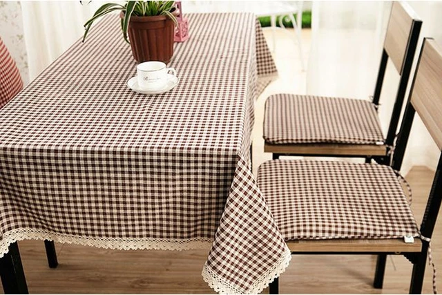 Simple Modern Colorful Checkered Encrypted Satin Tablecloth