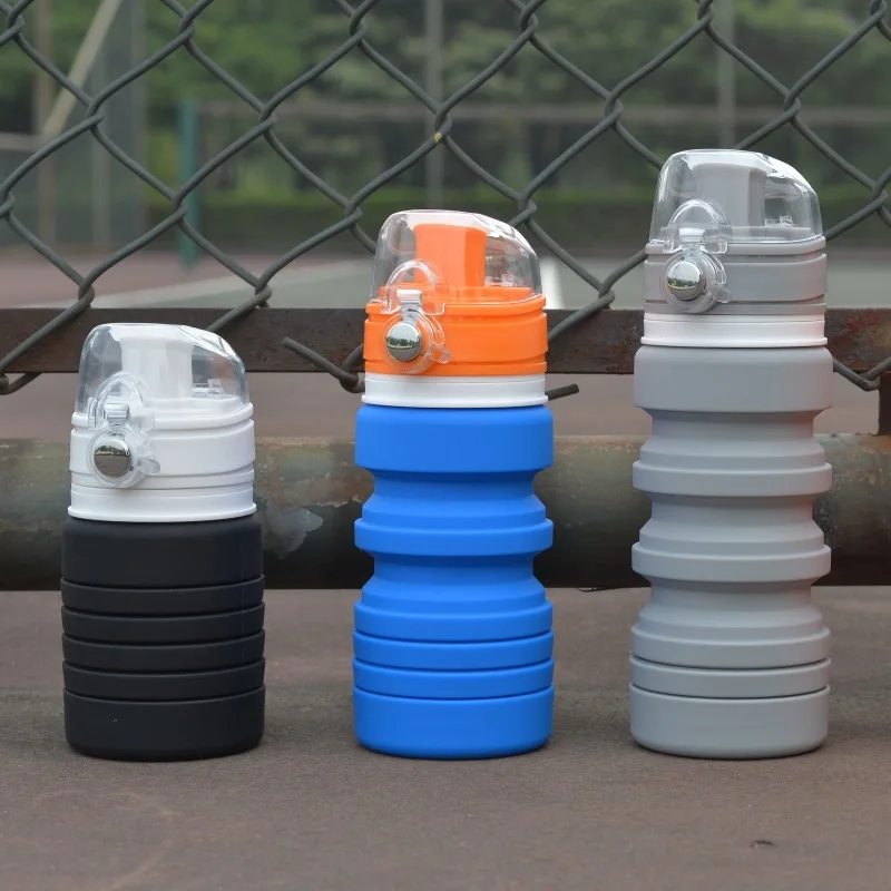 

Fashion Collapsible Silicone Water Bottle Large Capacity Climbing Water Bottle Ourdoor Sport Bottle Travel Bottle 500ml