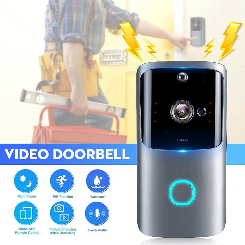 Smart Wifi Doorbell Camera Wireless Video Recorder Intercom Bell HD 720P Door Bell IR Alarm Motion Detected Door Lens Video-eyes