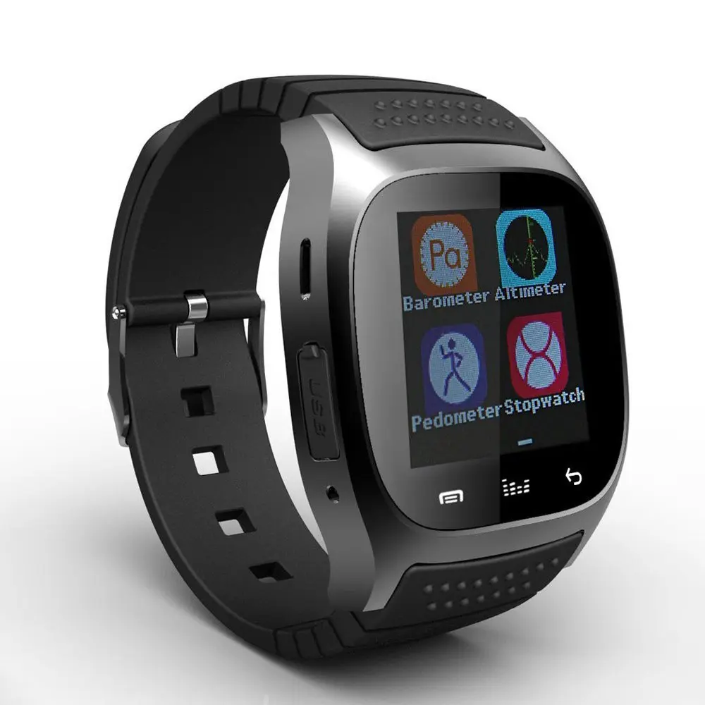 Tonbux M26 Bluetooth наручные Смарт часы человек женские смарт-часы вызова музыка шагомер Фитнес трекер для Android-смартфон PK A1 - Цвет: Color B