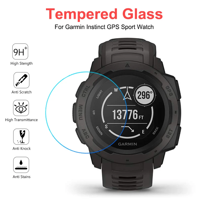 

Protective Glass on the for Garmin Instinct GPS Sport Watch Tempered Glass Screen Protector Shockproof Protection Film
