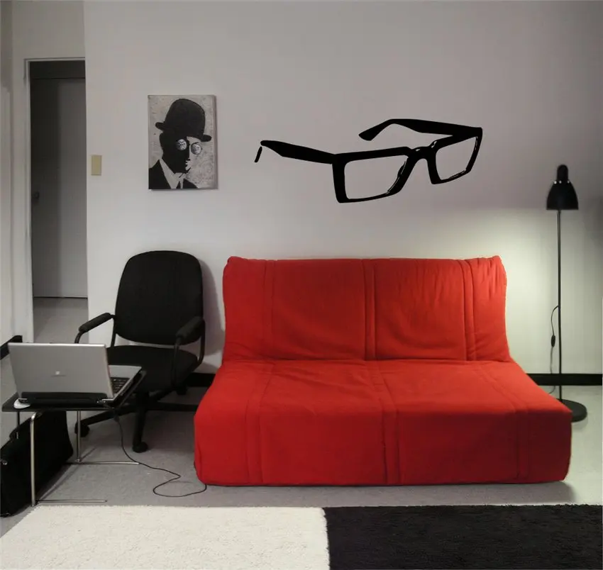 Free shipping DIY Unique GLASSES Wall Sticker Wall Decal Vinyl Stickers