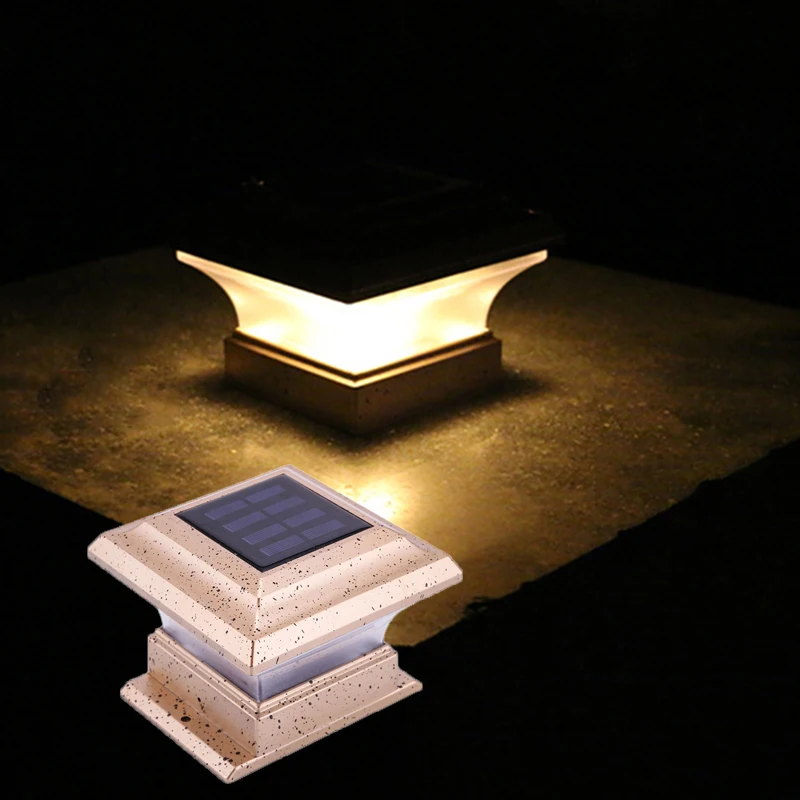 Impermeável ao ar Lâmpadas do Corredor Solar Jardim Lâmpada Cerca Pátio Convés Caminho Pós Coluna Luzes Led Paisagem Livre Luz