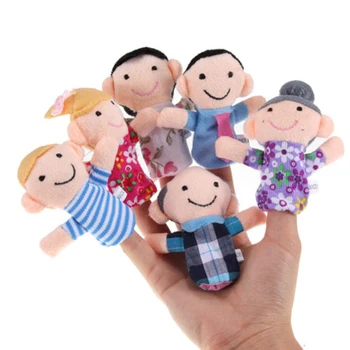 

Cute Baby kids toys Cute Family Finger Puppets Cloth Doll Baby Educational Hand Toy cotton plush hot sale Dropshipping