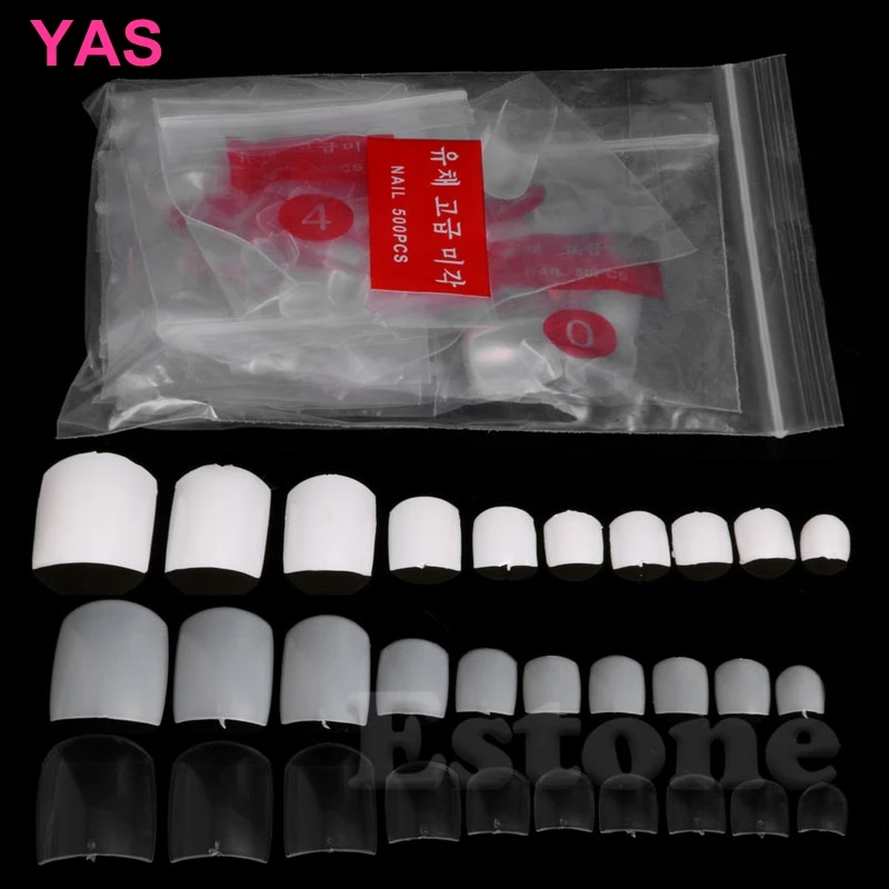 

1Pack/500Pcs Transparent Design French Fake False Acrylic UV Gel Foot Toe Nail Art Tips #Y207E# Hot Sale