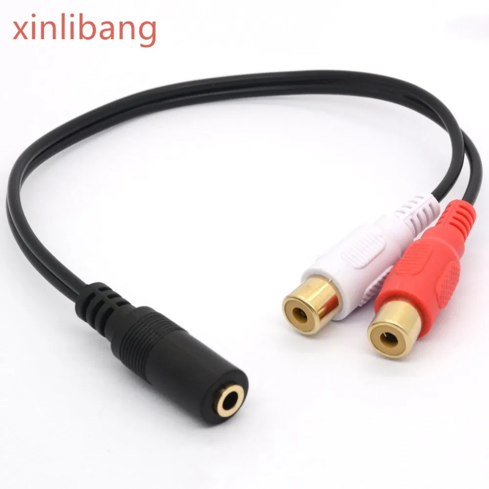 

3.5mm Female to Dual RCA Female Phono Stereo Splitter Cable 3.5 Jack Socket to 2RCA Audio Adapter Extender Cord 25