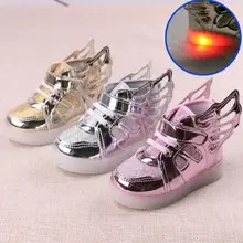 fashion kids sneakers boys girls LED luminous shoes children wings sneakers kids LED shoes sport shoes No USB charg 3 colors