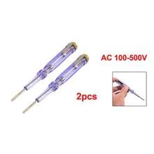 2 шт прозрачный синий пластиковый зажим шлицевая отвертка 100-500V AC тестер напряжения