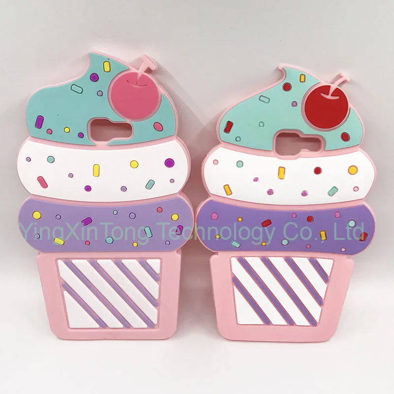 

New Cute 3D Cupcakes Ice Cream Cartoon Soft Silicone Cell Phone Case Cover For Samsung Galaxy A3 A5 A7 2017 A320 A520 A720 Coque
