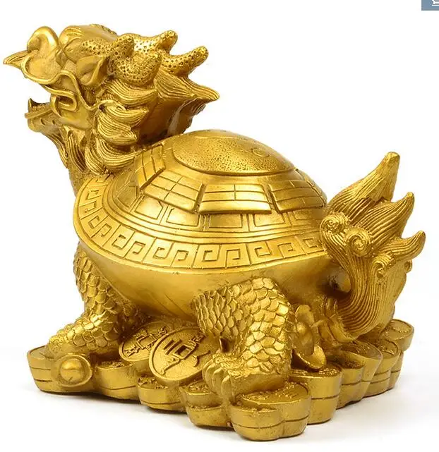 Merry Christmas Resin dragon turtle Imitation of copper eight diagrams fortune town house Animal decorations cculpture statue | Дом и сад