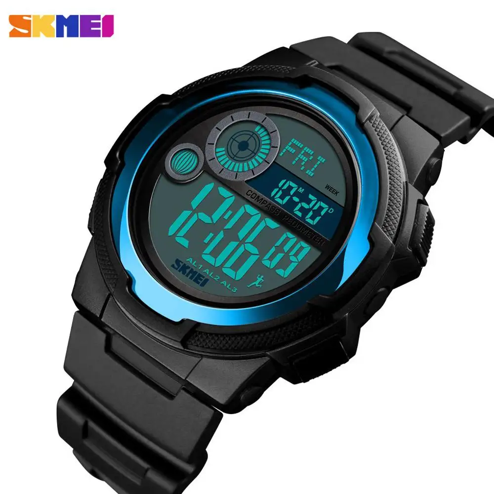 

SKMEI Outdoor Sport Watch Men Digital Watch 5Bar Waterproof Multifunction Compass Fashion Watches relogio inteligente 1424