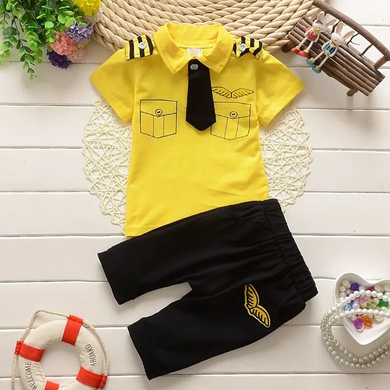 BibiCola, летний детский комплект одежды для мальчиков, детская одежда пилота, топы для маленьких мальчиков, футболка+ шорты, спортивный костюм летняя одежда для мальчиков