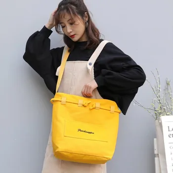

New Original Fashion Simple Style Ladies Canvas Bag Large-capacity Shopping Tote Ladies Handbag Simple Letter Shoulder Bags