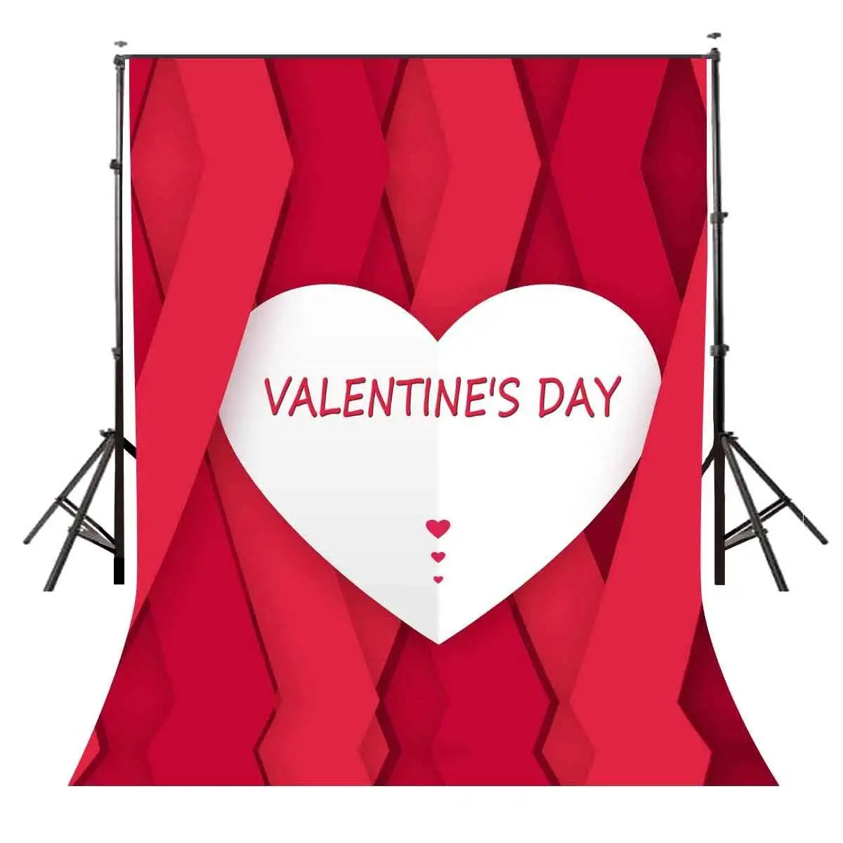 

5x7ft Valentine's Day Backdrop White Heart Pattern Backdrop Red background Photography Background Studio Props