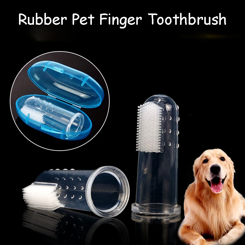 

Rubber Pet Finger Toothbrush with Storage Box Dog Toys Environmental Protection for Dogs and Cats Clean Teeth Pet Accessories