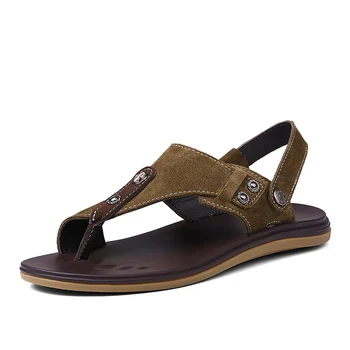 

Gladiator sandals men sandalias summer mens sandal casual shoes hombre designer genuine cow letther sapato masculino flat heel