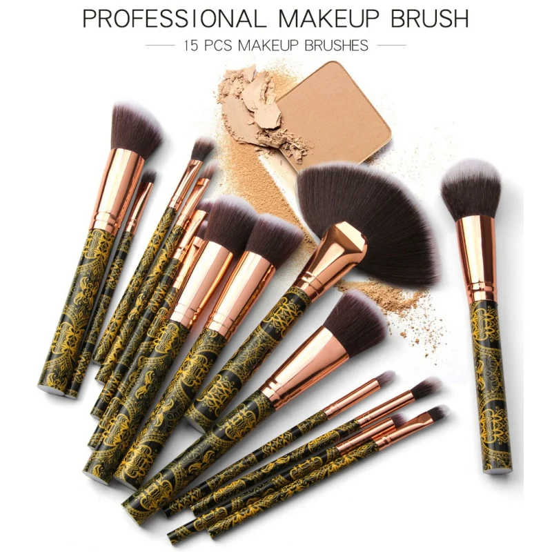 Professional 15pcs/set Makeup Brushes Set Eye Shadow Make up Brush Synthetic Foundation Powder Concealers cosmetics tool