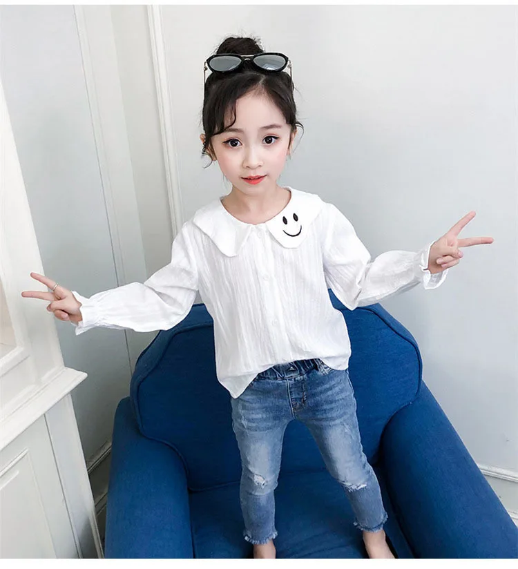 Fashion Cartoon Printed Peter Pan Collar Children Blouse Girls Cotton Petal Sleeve Shirts For Kids 2019 Summer Tops Clothing  (10).jpg
