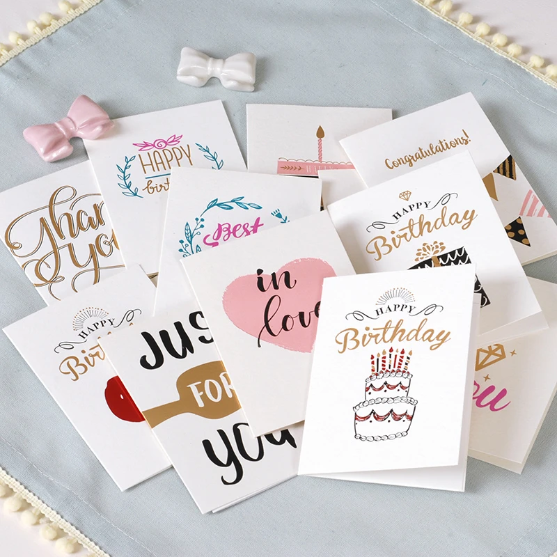 12pcs Kids Greeting Cards Birthday Cards Cute Happy Birthday Metallic Thank You Cards Birthday Card Cute Greeting Cardsthank You Greeting Cards Aliexpress