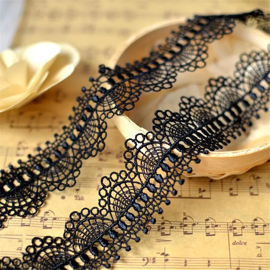

5 Yards Black Lace Fabric Embroidery Mesh Lace Trim for DIY Crafts Necklace Choker Jewelry Making Handmade Accessories Decor