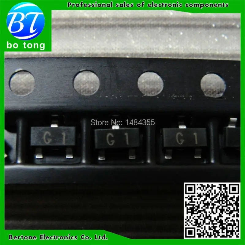 100PCS New MMBT5551LT1G MMBT5551 2N5551 0.6A 160V Marking code G1 NPN