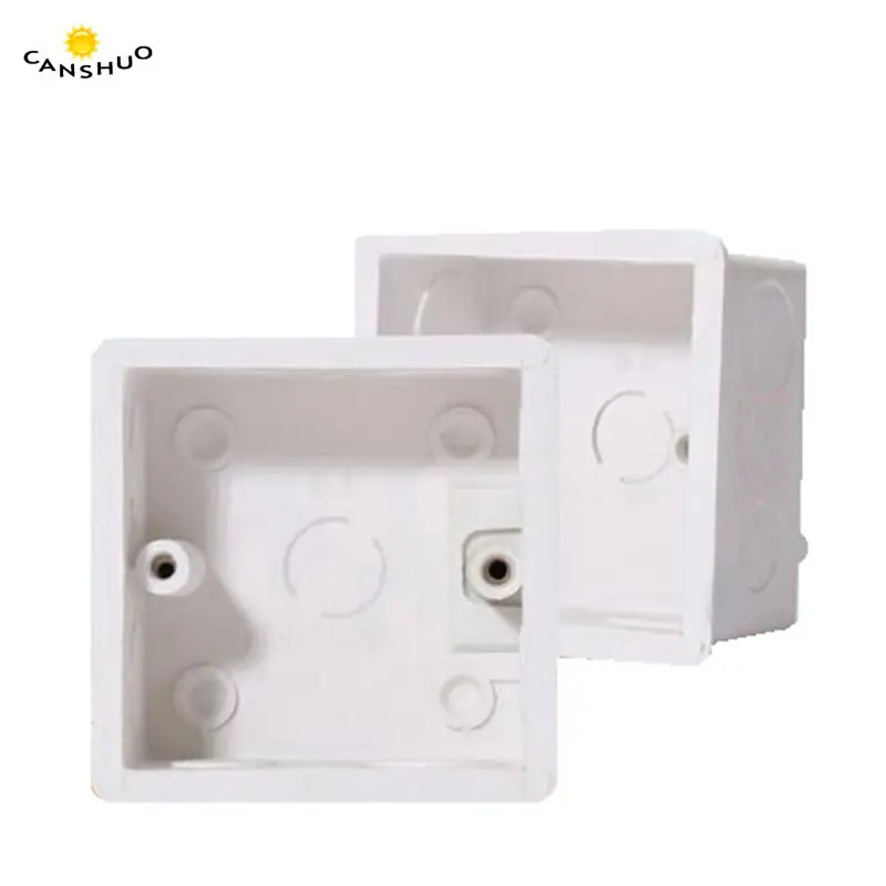 

86*86*50 PVC Switch Panel Mounted Square Corners Bottom Box 86 Type Wall Switch Socket Box for Wall Light Stair Lamp